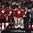 TORONTO, CANADA - JANUARY 2: Switzerland's Jonas Siegenthaler #25, Nico Hischier #18, and Joren van Pottelberghe #30 after being named Top Three Players for their team following a 3-2 quarterfinal round loss to USA at the 2017 IIHF World Junior Championship. (Photo by Matt Zambonin/HHOF-IIHF Images)